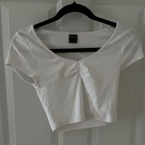 PacSun Cream Ruched Crop Top